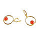 Jade earrings, orange earrings, gold circle earrings. Earrings. Irina Moro. Online shopping on My Livemaster.  Фото №2
