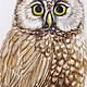 Order  Owl watercolor. vettochka. Livemaster. . Pictures Фото №3
