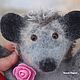 Felted doll glove of bibabo hedgehog, Felted Toy, Kuragino,  Фото №1