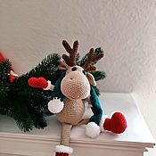 Куклы и игрушки handmade. Livemaster - original item Deer Christmas. Gift. New year 2024. Buy deer. Deer gift. Handmade.