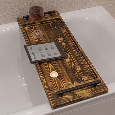 Деревянные полки в ванную комнату (64 фото)