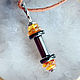 Amber. Pendant 'Barbell-barbell' amber silver, Pendants, Moscow,  Фото №1