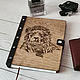 Handmade A5 wooden notebook with leather binding. Notebooks. semejnaya-masterskaya-bambuk. Online shopping on My Livemaster.  Фото №2