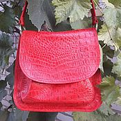 Кожаная сумка Рыже-коричневый крокодил