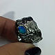 Ring with blue natural opal 925 sterling silver. Rings. pearl_stones_jewellery. My Livemaster. Фото №4