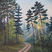 Картины и панно handmade. Livemaster - original item Morning in the forest • Oil painting. Handmade.