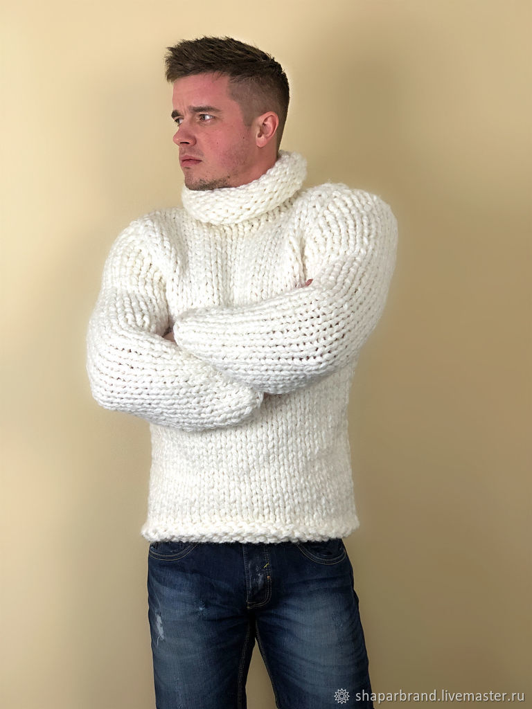 Белый свитер мужской крупной вязки, Свитеры мужские, Москва,  Фото №1