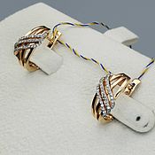 Украшения handmade. Livemaster - original item Gold diamond earrings 0,179 ct. Handmade.