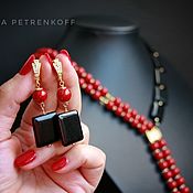 Украшения handmade. Livemaster - original item Obsidian black pearl Majorca. Earrings 