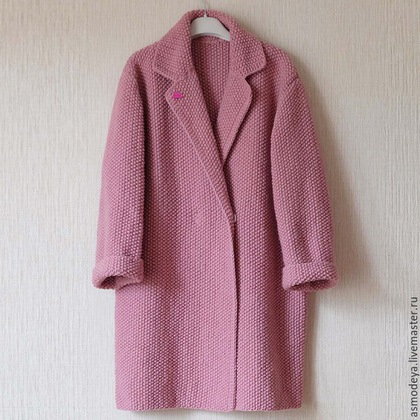 Верхняя одежда ручной работы. Заказать Пальто вязаное темная пудра. Плеханова Мария Владимировна. Ярмарка Мастеров. Пальто вязаное