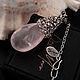 Pendant with a rose quartz stone 'Magic haze' No. №4. Pendant. Del-moro. Online shopping on My Livemaster.  Фото №2