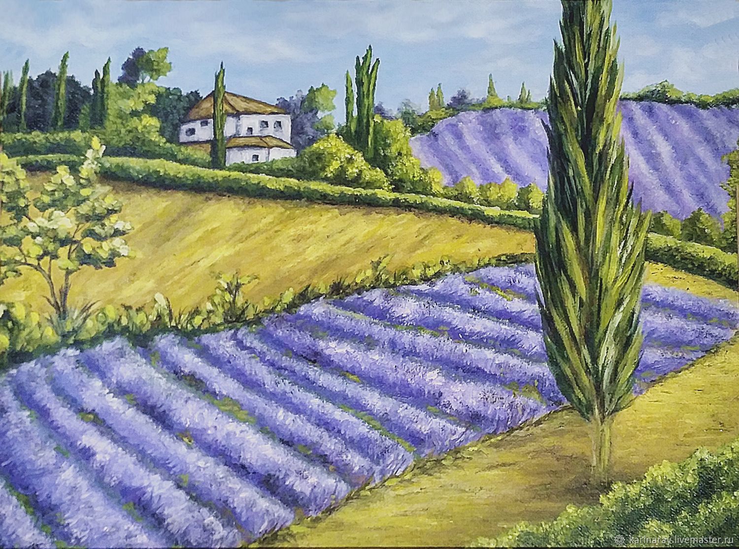 Картина с лавандой в стиле Прованс пейзаж