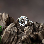 Украшения handmade. Livemaster - original item Wind rose, compass, signet ring in silver. Handmade.