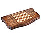 Backgammon carved 'Wolf' big 60, Sargsyan. Backgammon and checkers. H-Present more, than a gift!. My Livemaster. Фото №4