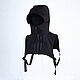 Черный капюшон косплей со съемной маской - козырьком / Black hood. Капюшоны. KOSSMOSS. Ярмарка Мастеров.  Фото №4