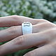 Order GA0006 ceramic, silver and enamel initial ring. Sunny Silver. Livemaster. . All finger ring Фото №3
