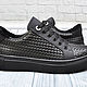 Order Sneakers made of genuine leather, with imitation weaving, black color!. SHOES&BAGS. Livemaster. . Training shoes Фото №3