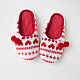 Вязаные тапочки -шлепки "Новый год". Тапочки. Марина (Knitted Comfort). Интернет-магазин Ярмарка Мастеров.  Фото №2