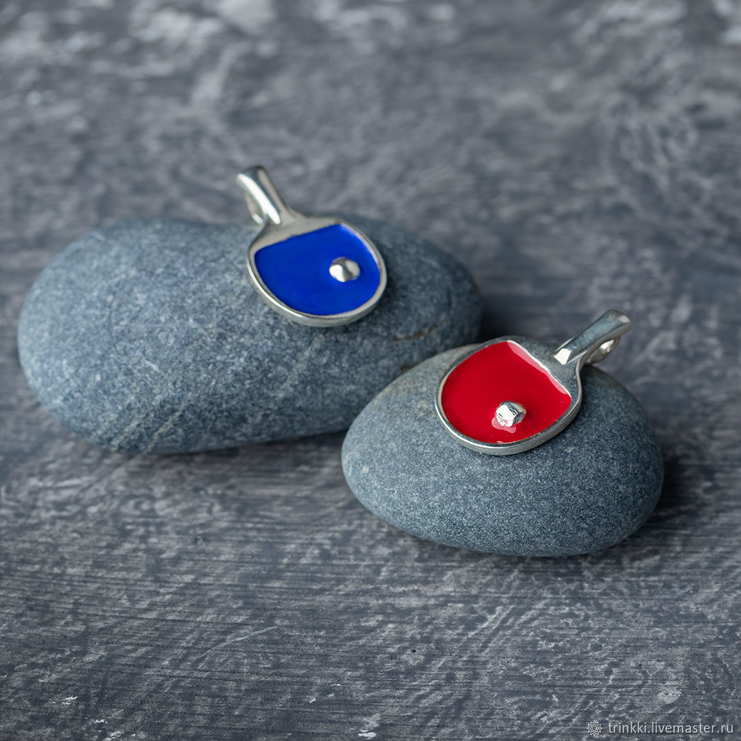 Ping-pong paddle, silver pendant, Pendants, Tver,  Фото №1