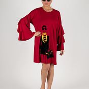 Одежда handmade. Livemaster - original item Summer dress with frills and a print - DR0259TR. Handmade.