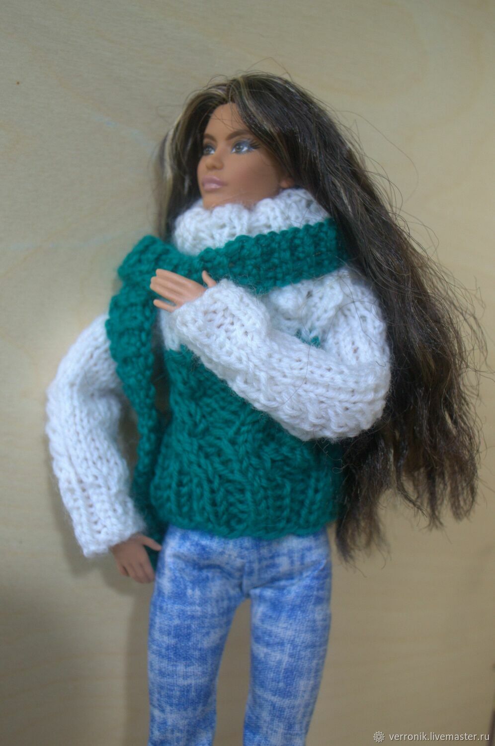 Sweater and scarf for Barbie. Clothes for Barbie, Clothes for dolls, Samara,  Фото №1
