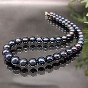 Работы для детей, handmade. Livemaster - original item Women`s beads made of natural natural black pearls. Handmade.