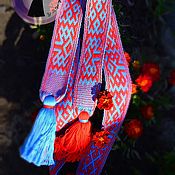 Русский стиль handmade. Livemaster - original item The belt Symbols of the Goddess Mary are blue-red with a double border. Handmade.