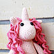 Pink Unicorn knitted toy, Stuffed Toys, Omsk,  Фото №1
