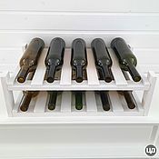 Для дома и интерьера handmade. Livemaster - original item Shelf for wine and champagne for 10 bottles in white. Handmade.