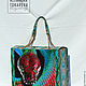 An exclusive designer bag beaded embroidered ''Blue python''. Classic Bag. ALEXANDRA TOKAREVA. Online shopping on My Livemaster.  Фото №2