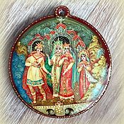 Сувениры и подарки handmade. Livemaster - original item Frog Princess pendant lacquer miniature. Handmade.
