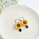 Handmade earrings with sunflower and Swarovski crystal. Earrings. Clarissejewelry. My Livemaster. Фото №4