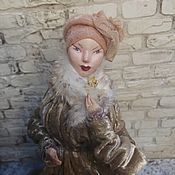 Текстильная коллекионная интерьерная кукла "Ангел Парамоша"