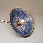 Для дома и интерьера handmade. Livemaster - original item Ceramic lamp with blue crystals ( diameter 35/24 cm). Handmade.