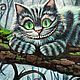 Заказать Чеширский кот и Шляпник. Футболка с рисунком (светится в темноте). Евгения Савинова. Ярмарка Мастеров. . Футболки Фото №3