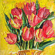 Картина с цветами Тюльпаны маслом Подарок женщине, Картины, Самара,  Фото №1