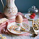 Antique porcelain poached egg with violets and gilding England, Bowls, Nizhny Novgorod,  Фото №1