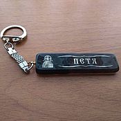 Сумки и аксессуары handmade. Livemaster - original item Key chain made of natural obsidian, gift, souvenir. Handmade.