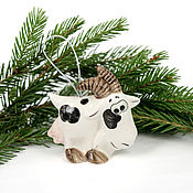 Сувениры и подарки handmade. Livemaster - original item Goat Toy for Christmas tree. Handmade.