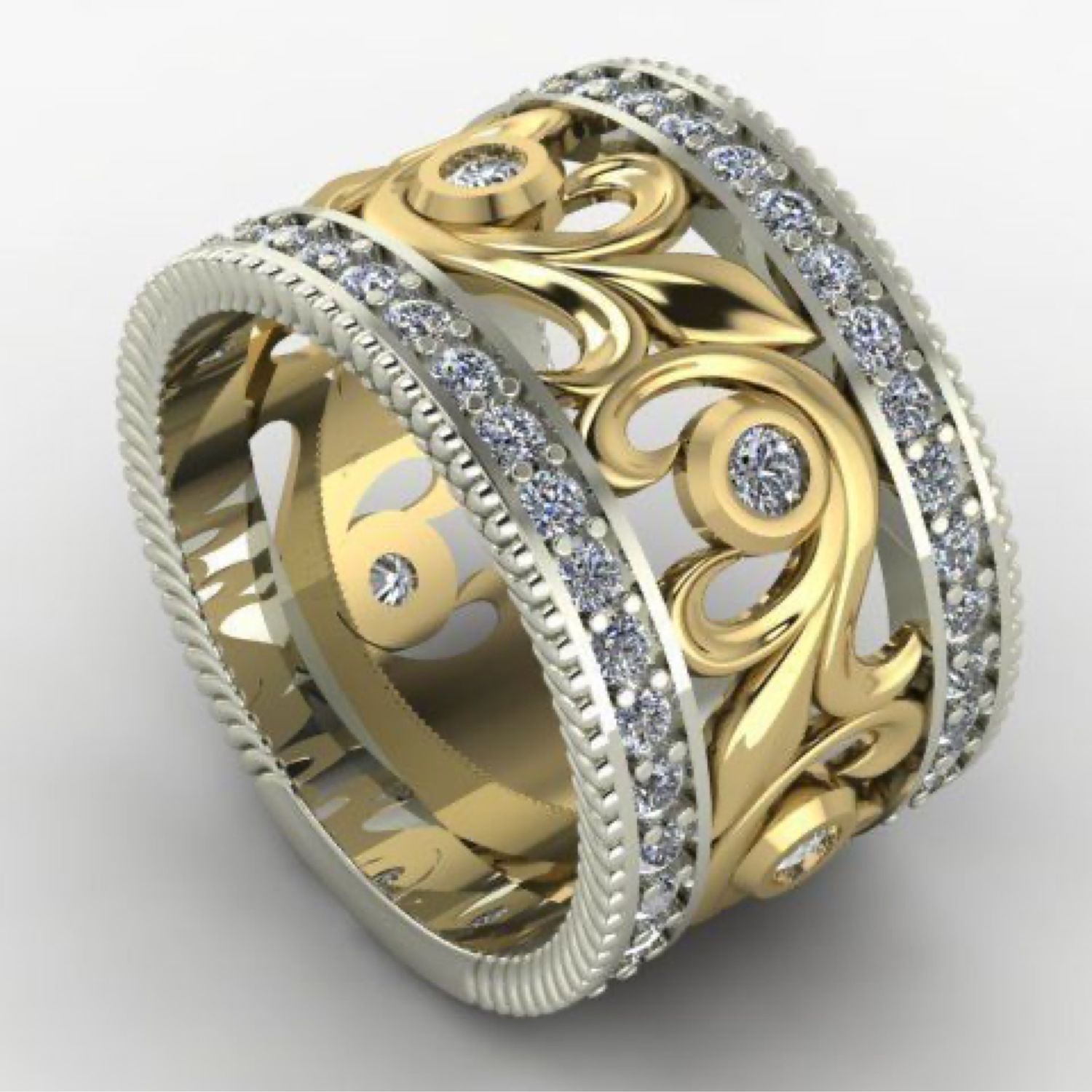 Обручальные кольца из серебра с позолотой
