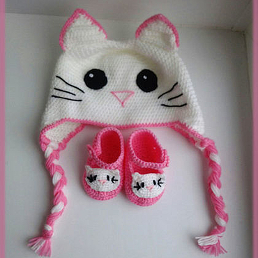 -     Crochet Cat Hat -   -  