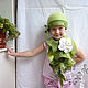 Шапочка, шарф и брошь  "Granny smith apple". Шапки. Valentina Schaefer (schaefer-filz). Ярмарка Мастеров.  Фото №6