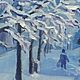 Зима в городе. Картины. Живописные картины  Елены Никоновой (ELNM). Ярмарка Мастеров.  Фото №5