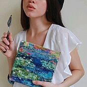 Картины и панно handmade. Livemaster - original item Painting Pond with water lilies impasto oil on canvas. Handmade.