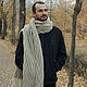 Scarf Chic Knitted Unisex Textured Geometry Beige, Scarves, Orenburg,  Фото №1