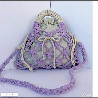 Сумки и аксессуары ручной работы. Ярмарка Мастеров - ручная работа Сумка авоська сиреневая. Handmade.