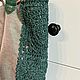 Летняя сумка-шоппер из льна с вязанными элементами. Сумка-шоппер. « Цветочки на булавочке ». Интернет-магазин Ярмарка Мастеров.  Фото №2
