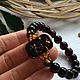 Baltic amber bracelet, cherry color, green amber insert. Bead bracelet. Mark Amberstein, sale amber products. My Livemaster. Фото №4