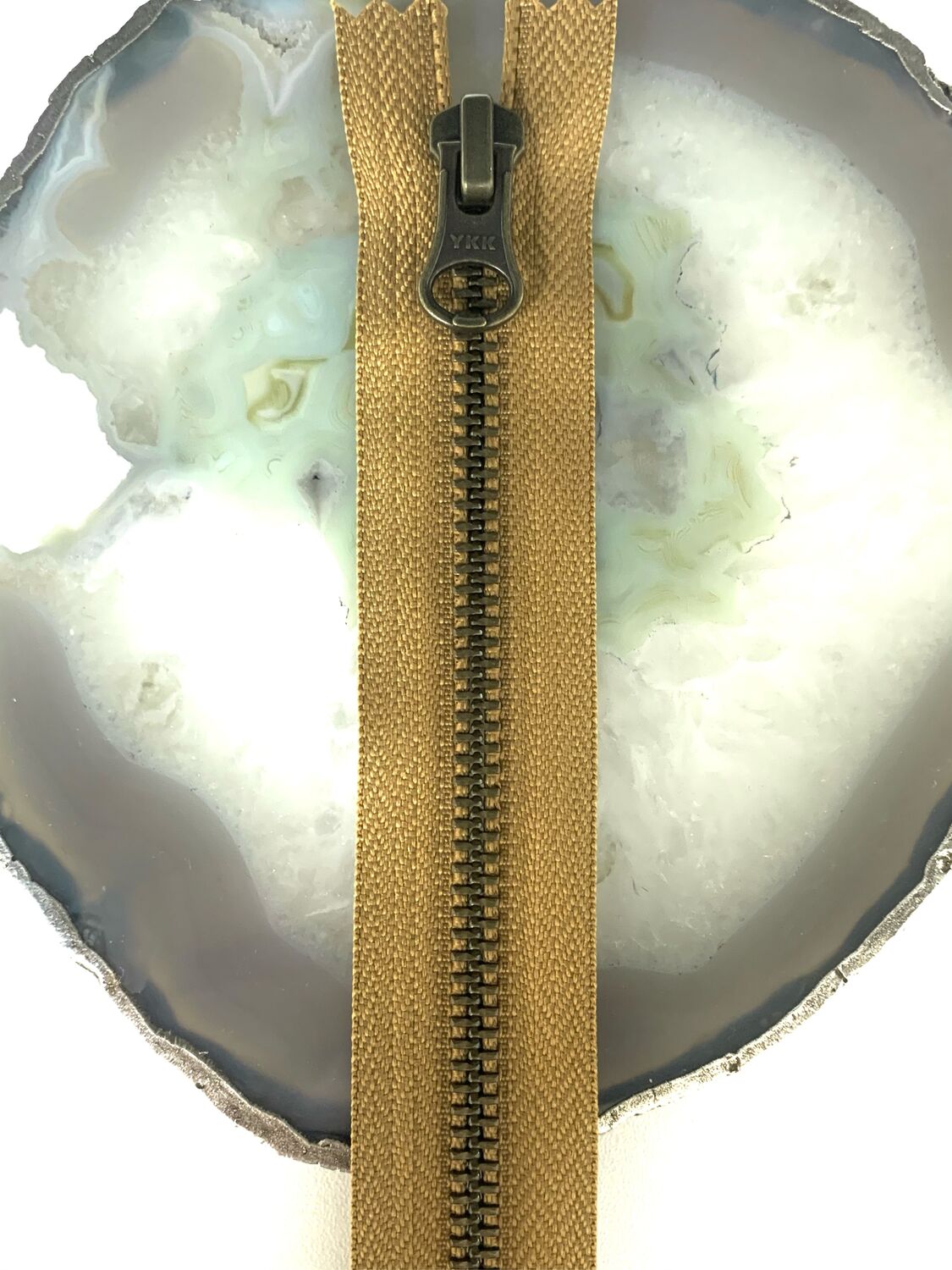 Молния металл YKK 18 см, Тип 5 металлическая, желтая, песочная, латунь ...