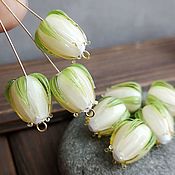 Материалы для творчества handmade. Livemaster - original item Flower Glass Beads Flower for jewelry 17x13 mm 1 pcs. Handmade.